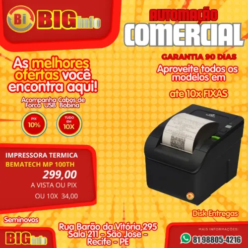 Impressora Termica Bematech Mp 100 - Em ate 10x Fixas