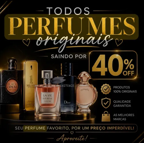 Perfumes originais com 40% desconto