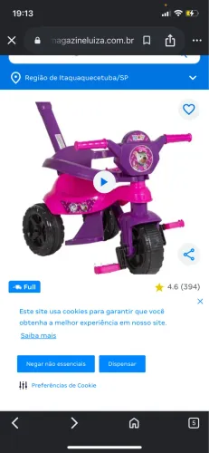 Triciclo velotrol de passeio 