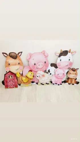 Totens para decoração fazendinha 3 grandes e 5 pequenos  