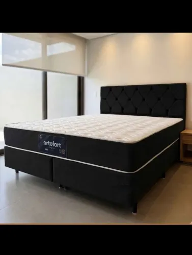 Conjunto Queen Cama E Colchão 24cm Semi Ortopédico Novo , Promoção