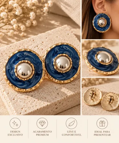 Brinco Maxi Nini para Riachuelo - Azul e Dourado