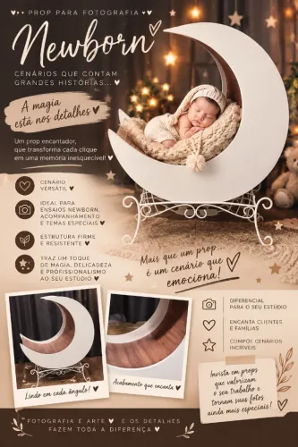 Lua em mdf cenário Newborn