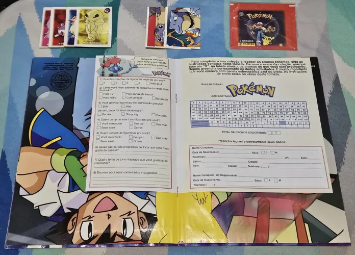 Álbum pokemon 1999 panini completo reservado ler descrição