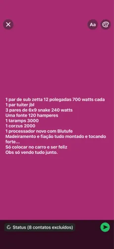 Vendo som automotivo completo zero, menos de 60 dias de uso
