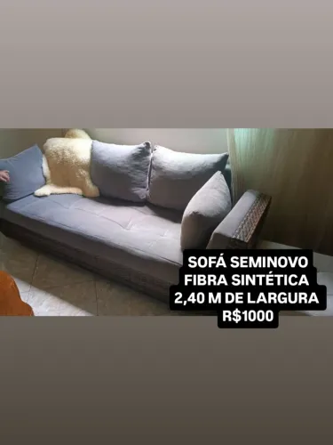 Sofá semi-novo fibra sintética