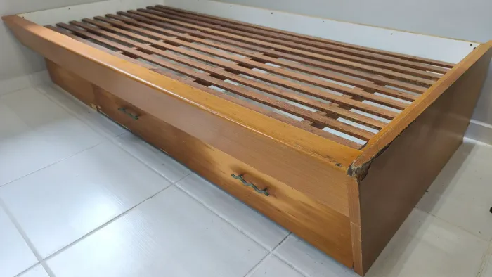 Cama Solteiro Madeira Lei