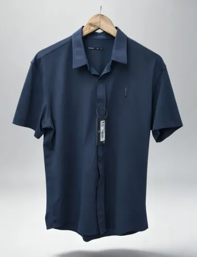 Camisa Zip Off poliamida, Azul Marinho, com etiqueta Tam. G