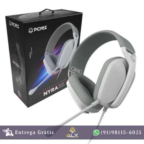 Headset Gamer Nyra White Ghost P2 Microfone Destacável Pcyes - Hgnywg *ENTREGA GRÁTIS*