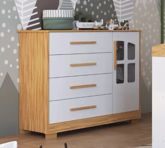 Comoda Charlo, 100% MDF - Peroba
