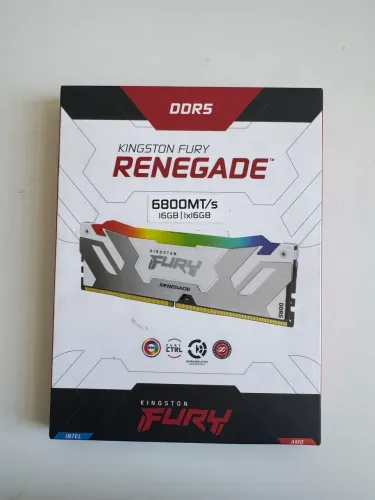 Memória Kingston Fury Renegade RGB DDR5 16GB 6800MHz CL36 Branca | Nova