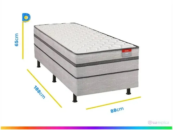 Cama Box Conjugada Solteiro Reconflex Espuma