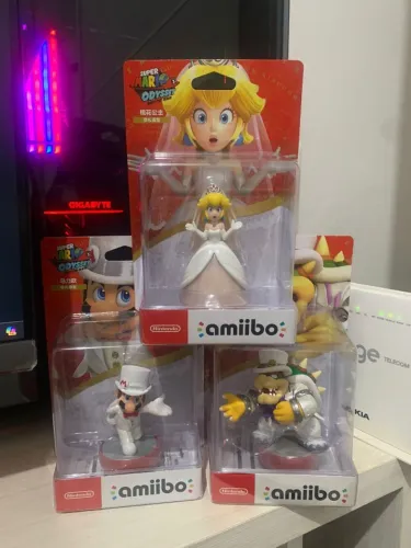 Pack Amiibo Super Mario Odyssey - Mario / Peach / Bowser - Lacrado