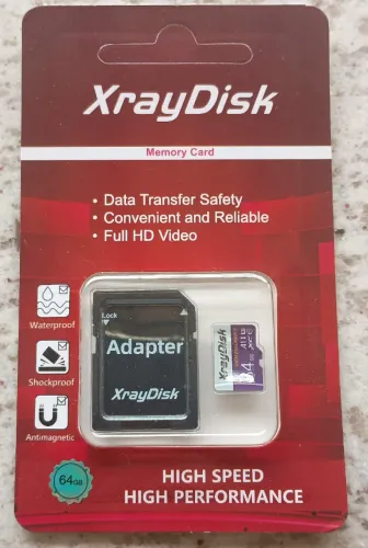 Cartão de memória 64G Xraydisk com adaptador A1 U3 classe 10 V30