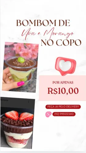 Bombom de uva e morango no pote