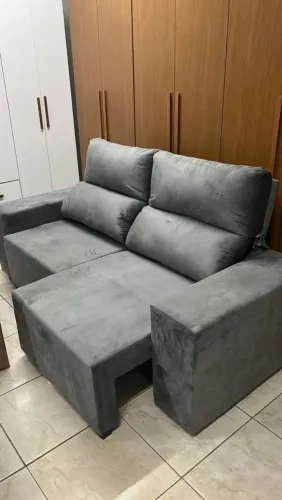 SOFA RETRATIL E RECLINÁVEL DE 2.00 METROS NOVO - A PRONTA ENTREGA 