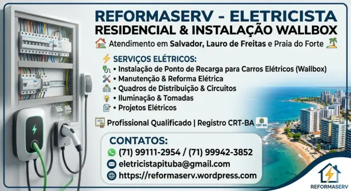 Instalação de Carregador de Veículo Elétrico Salvador *.