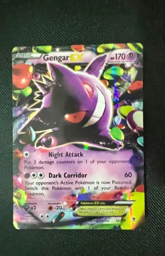 Carta Pokemon - Força Fantasma Gengar-EX (34/119) ENG - Qualidade SP
