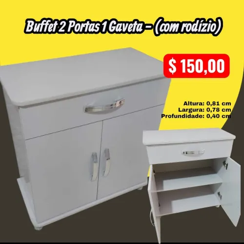 Armário Buffet com rodízios 