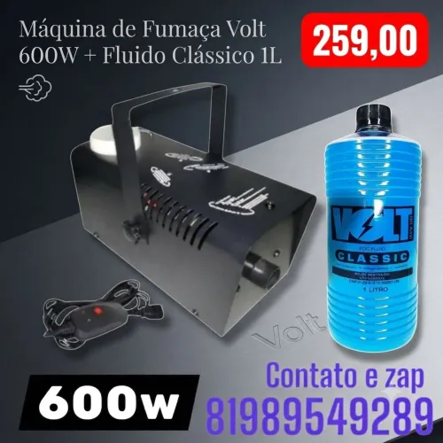 MAQUINA DE FUMAÇA 600W COM 1 LITRO DE FLUÍDO