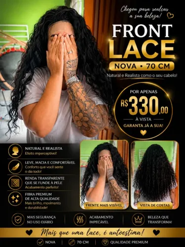 Peruca realista de boa qualidade (fibra Premium)