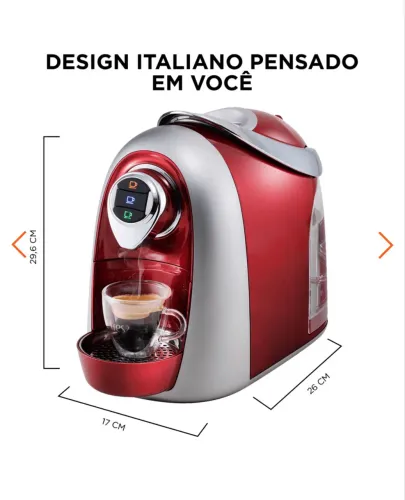 Cafeteira três corações de cápsula 