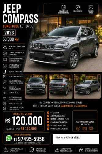 Jeep Compass Long. T270 1.3 TB 4X2 Flex AUT 2023