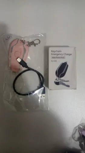 Carregador e reservatório de carga + chaveiro para iphone e tipo c