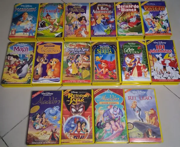 VHS Walt Disney Lote com 20 filmes Original