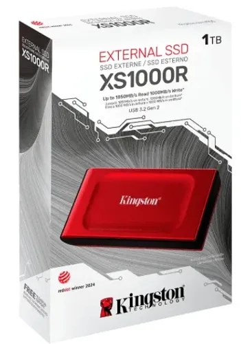 Ssd Externo Kingston Xs1000r 1tb Portátil Interface Usb-c Para Usb-a Velocidade De Leitura