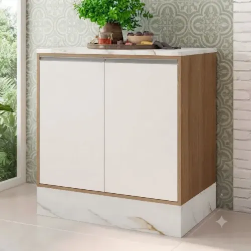 Novo! Balcão Pisa Na Cor Carvalho/Off White -Frete Grátis