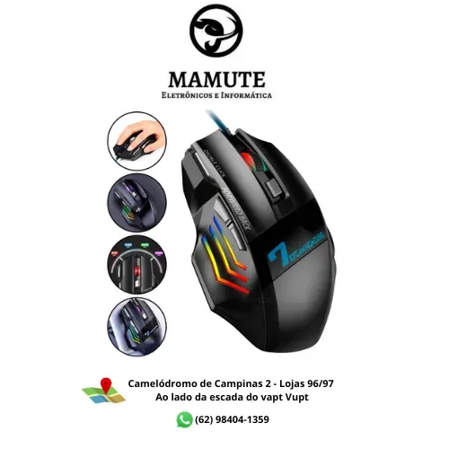 Mouse Gamer Laser X7 3200dpi Led Usb 7 Botões