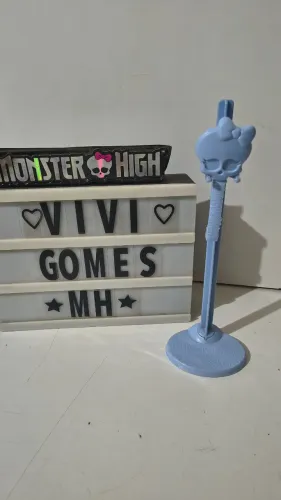 Suporte monster High azul bebe Abbey básica G1 base colada