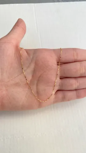 Corrente Ouro 18K Alungata 45 cm 1,10 gramas