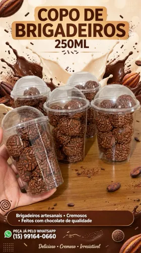 COPOS DE BRIGADEIROS. ACEITAMOS ENCOMENDAS PARA FESTAS E EVENTOS.