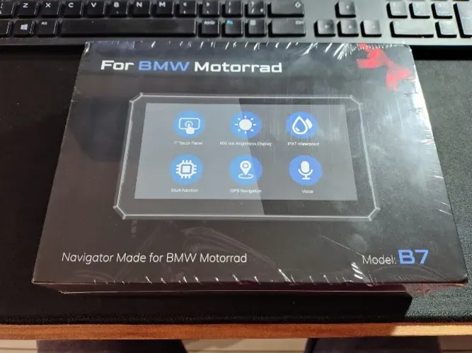 GPS Moto BMW 7" CarPlay Android Auto Bluetooth IPX7