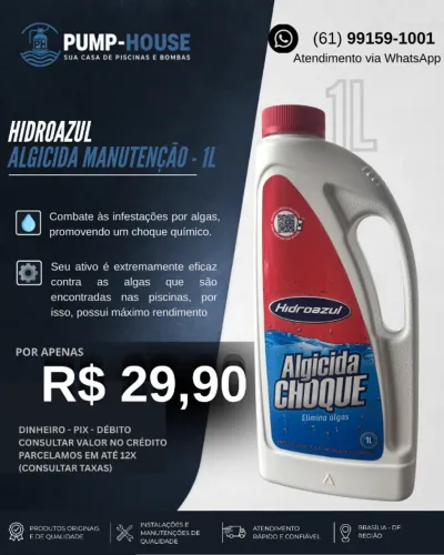 ALGICIDA CHOQUE 1L HIDROAZUL