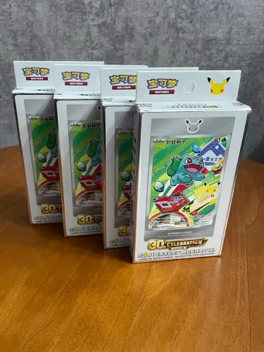 (CNH) 4 x Mini Box Parceiro Inicial Edição Chinesa Exclusiva 30 Anos Pokémon
