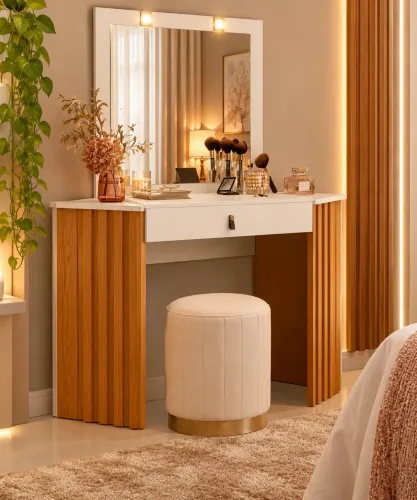PENTEADEIRA CANTO GLITTER ? ELEGÂNCIA QUE TRANSFORMA SEU QUARTO! C/ LED