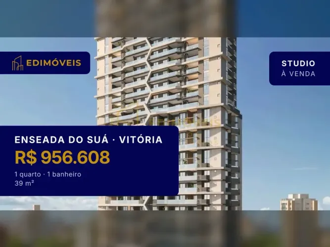 Viva com estilo: Studio 1 Quarto em Enseada do Suá, perto de tudo!