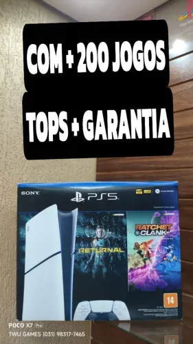 PS5 + 200 jogos tops + garantia