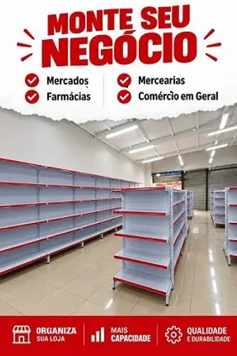 GÔNDOLAS P/MERCADO/FARMACÍAS.COMERCÍO EM GERAL.