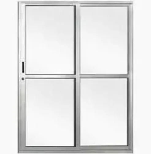 PORTA DE ALUMÍNIO SACADA L25 - 2 FOLHAS - BRILHANTE - COM FECHADURA