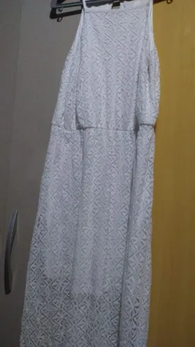 Vestido Hering Casual Rendado Longo Branco XG/XL. Usado pouco, Ótimo estado