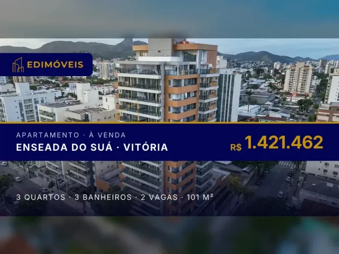 Enseada do Suá: Apartamento 3 quartos em condomínio, alto padrão e conforto