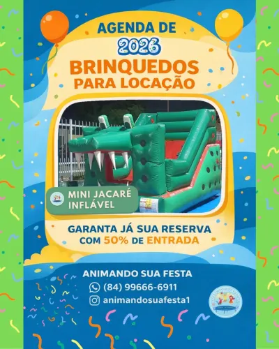 Jacaré inflável para locação 
