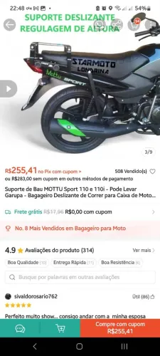 Trilho para moto Muttu