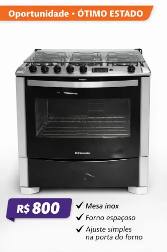 Fogão Electrolux 5 Bocas Inox - Conservado - Ótimo Estado