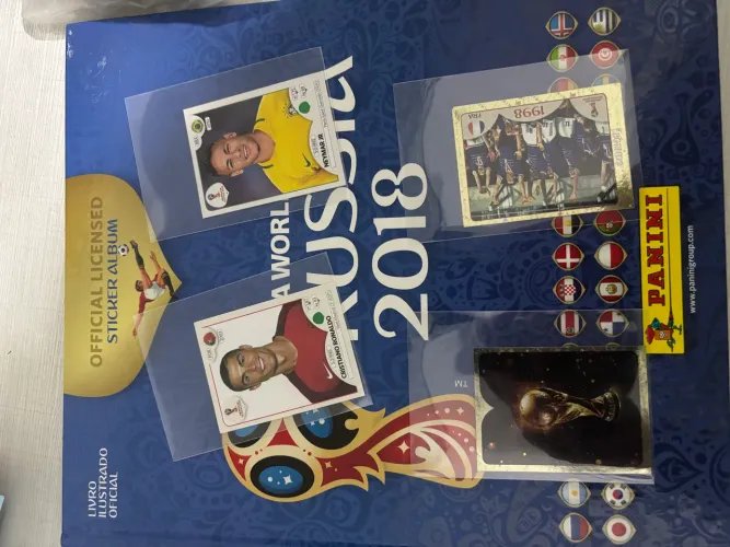 Álbum Copa 2018 Capa Dura Vazio Impecável + Lote 200 Figurinhas (CR7, Neymar + Raras)