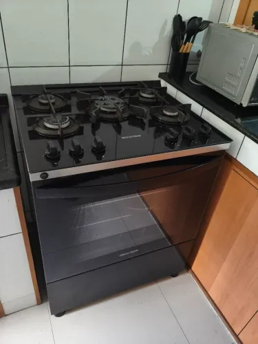 Fogão Brastemp 5 Bocas Preto com Turbo Chama